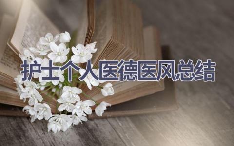 护士个人医德医风总结12篇范文