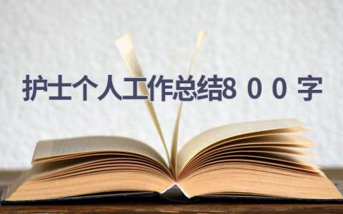 护士个人工作总结800字20篇范文