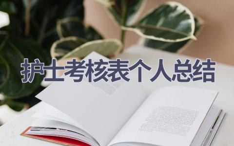 护士考核表个人总结20篇范文