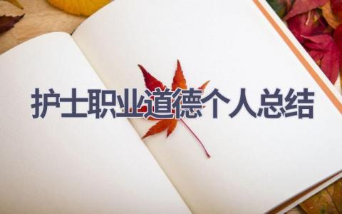 护士职业道德个人总结6篇范文