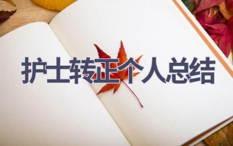 护士转正个人总结14篇范文