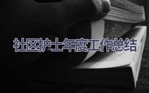 社区护士年度工作总结16篇范文